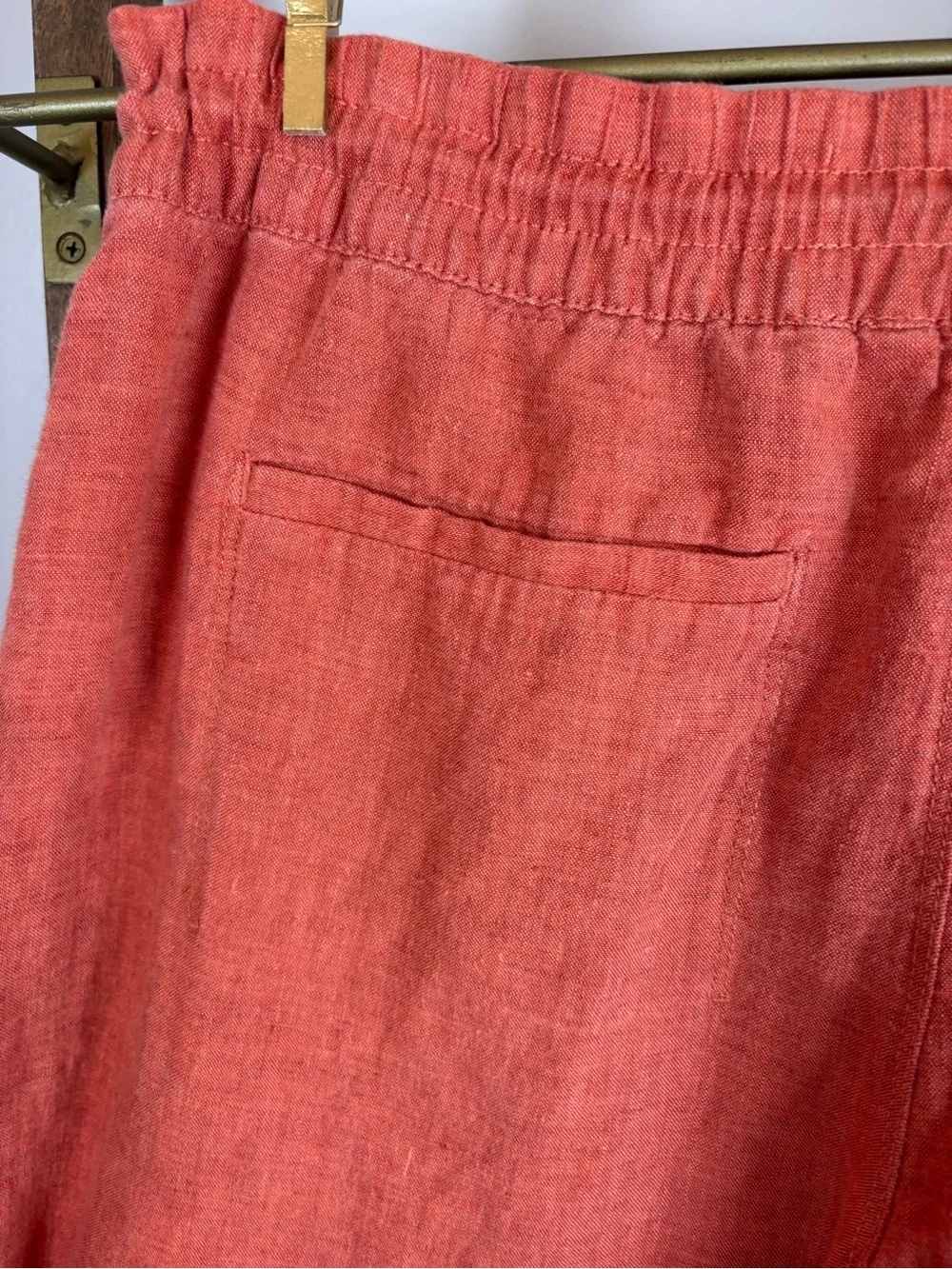 Athleta Coral Red Linen-Blend Casual pants (0303)